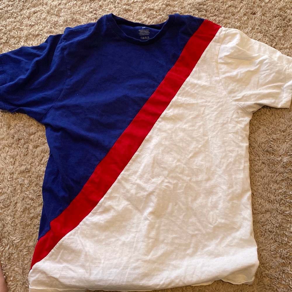 Red white and blue t shirt
